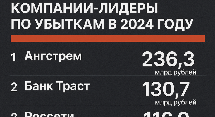Антирейтинг: компании-лидеры по убыткам в 2024 году