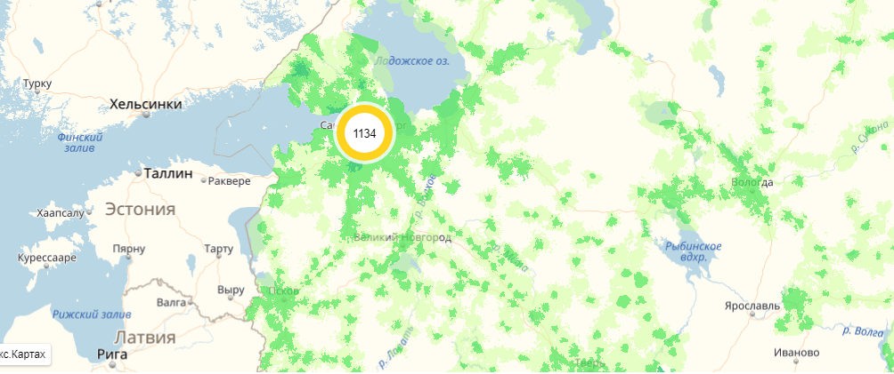 Карта покрытия сбермобайл ленинградская область